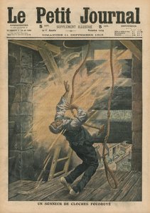 Dzwonnik uderzony piorunem, ilustracja z „Le Petit Journal”, dodatek illustre, 11 września 1910